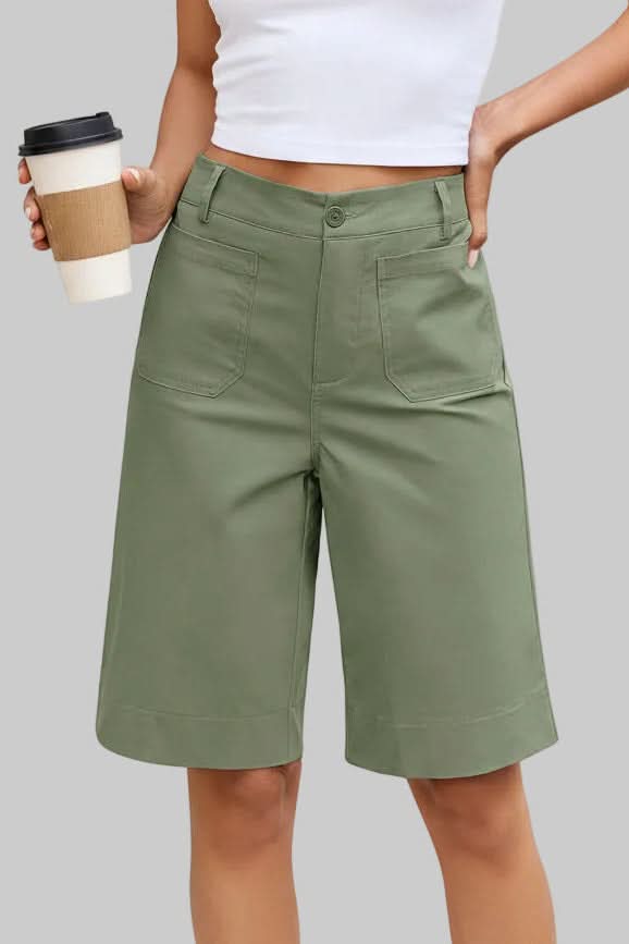 Women's Tailored Dress Shorts | High Waist Relaxed Knee Length
