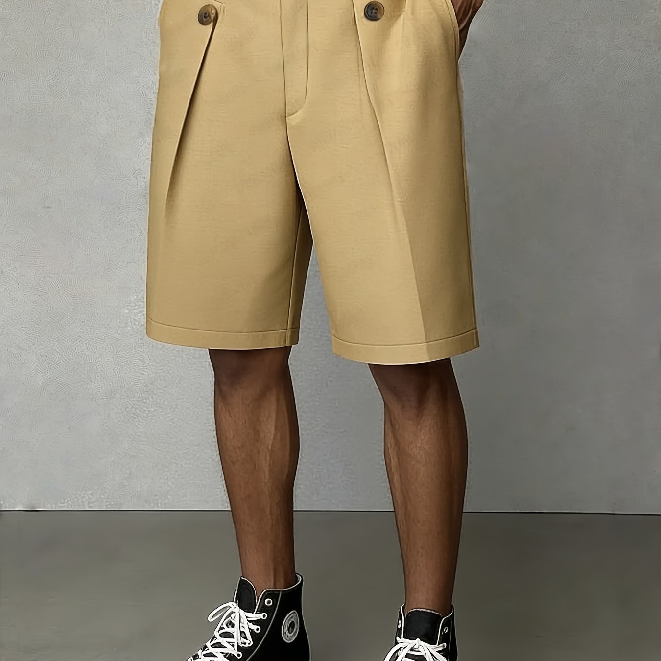 Men's White Linen Shorts | Pleated Tailored High-Rise