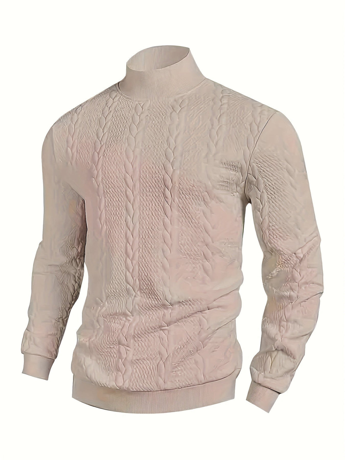 Women's Mock Neck Sweatshirt | Turtleneck Long Sleeve Textured Knit