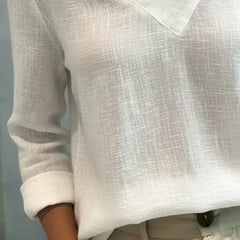 Women's Long Sleeve Top | Off Shoulder V Neck Relaxed Fit