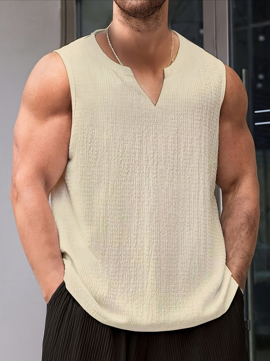 Men's Tank Top | V-Neck Sleeveless Knit Relaxed