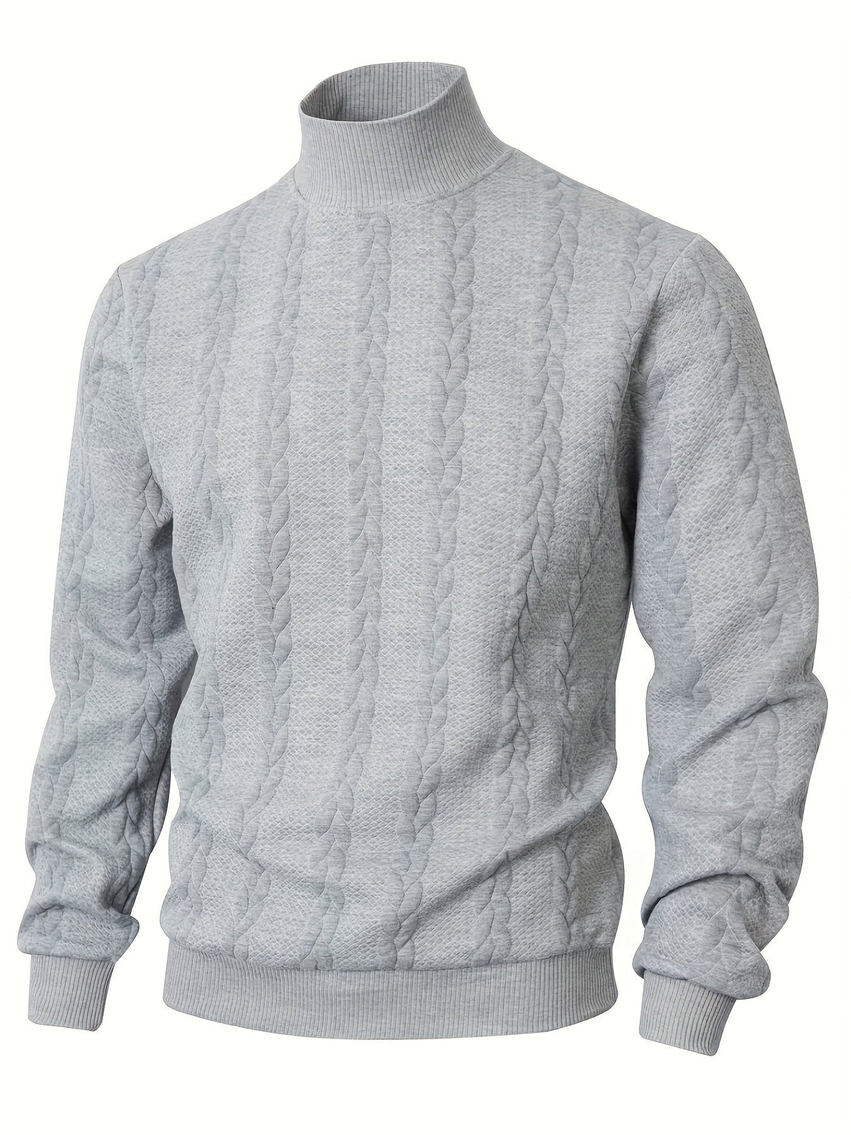 Women's Mock Neck Sweatshirt | Turtleneck Long Sleeve Textured Knit
