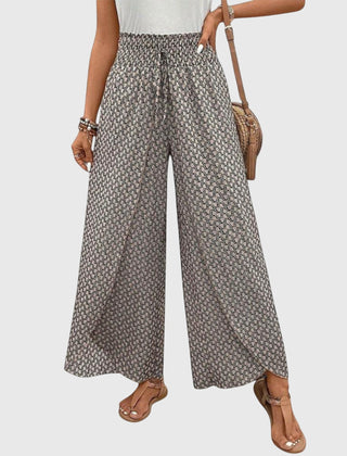 Women's Palazzo Pants | High Waist Wide Leg Drawstring Print