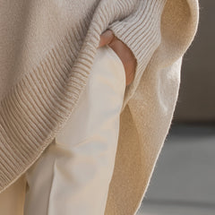 Women's Wool Sweater | Oversized Knit Crew Neck Drop Shoulder
