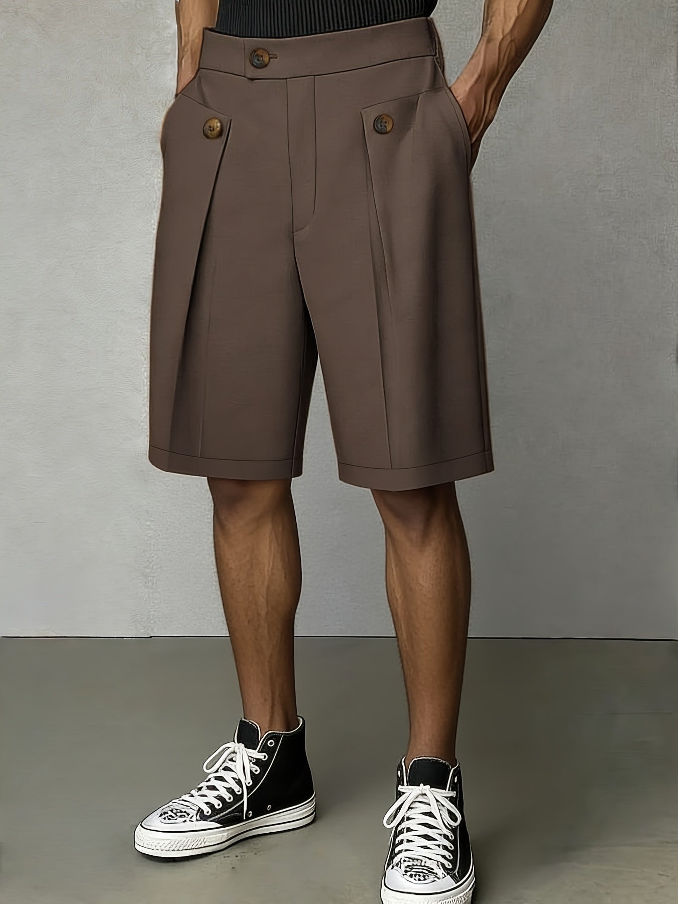 Men's White Linen Shorts | Pleated Tailored High-Rise