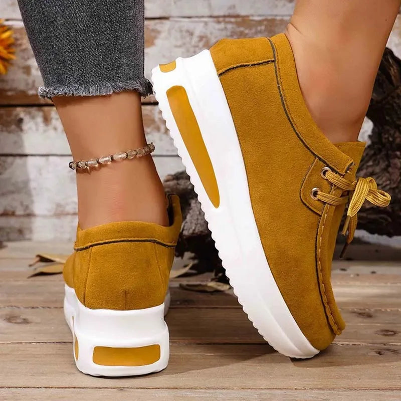 Women's Platform Sneakers | Lace Up Cushioned Suede
