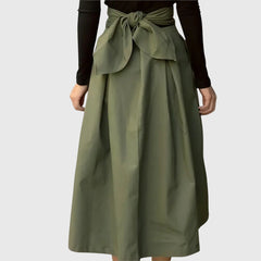 Women's Midi Skirt | A-Line Waist Tie Pleated