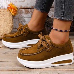 Women's Platform Sneakers | Lace Up Cushioned Suede