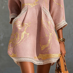 Women's Mini Dress | V-Neck Sleeveless Crochet Lace A-Line