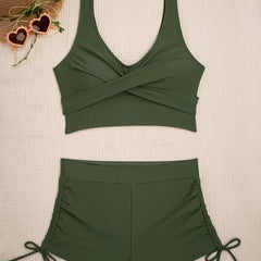 Bikini met criss-cross top