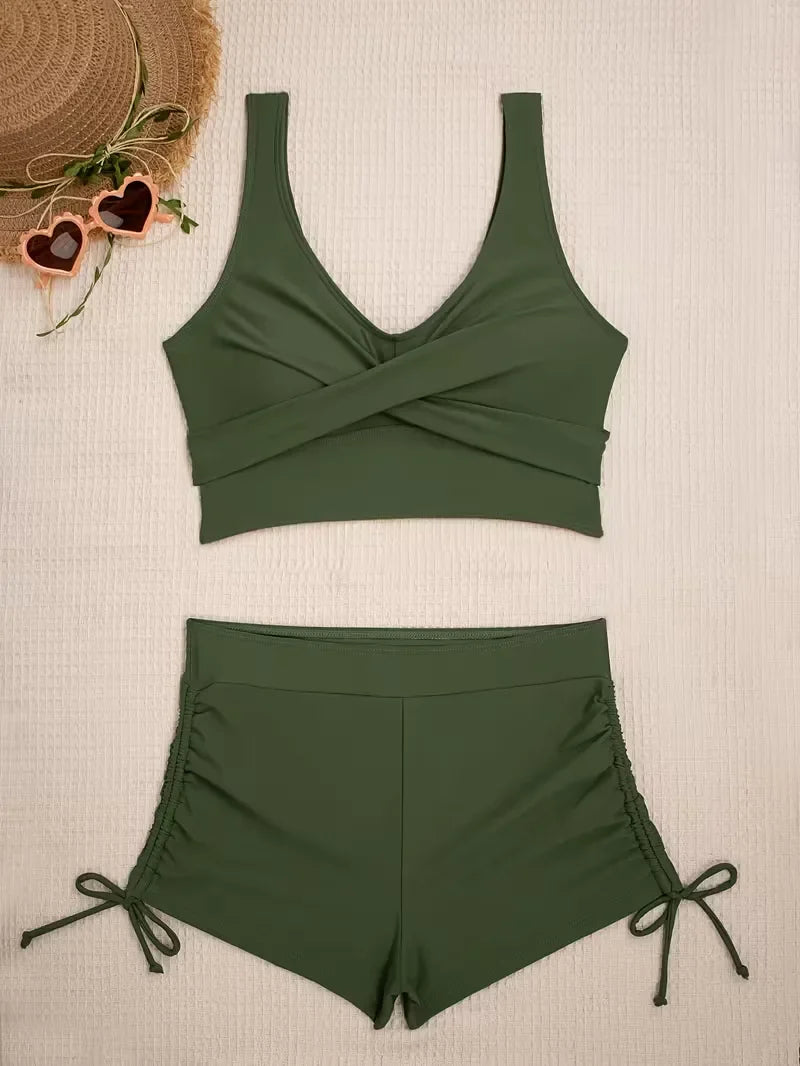 Bikini met criss-cross top