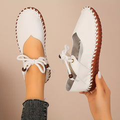 Women's Ballet Flats | Lace-Up Leather Casual
