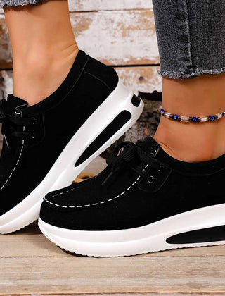 Women's Platform Sneakers | Lace Up Cushioned Suede