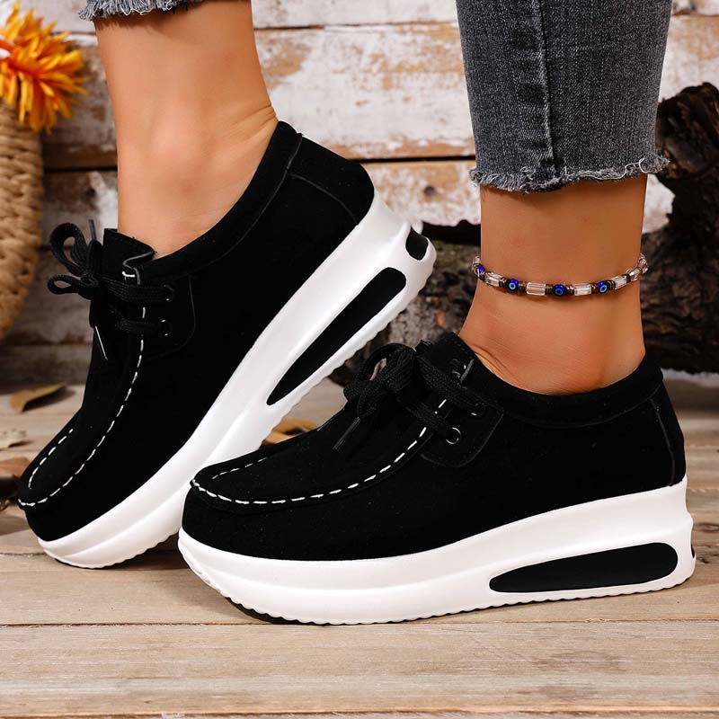 Women's Platform Sneakers | Lace Up Cushioned Suede