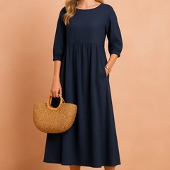Amabel | Elegant Midi Dress with 3/4 Sleeves 1