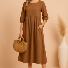 Amabel | Elegant Midi Dress with 3/4 Sleeves 3