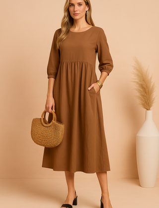 Amabel | Elegant Midi Dress with 3/4 Sleeves 3