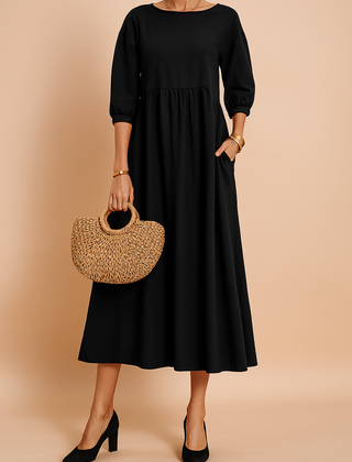 Amabel | Elegant Midi Dress with 3/4 Sleeves 4