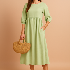 Amabel | Elegant Midi Dress with 3/4 Sleeves 5