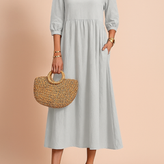 Amabel | Elegant Midi Dress with 3/4 Sleeves 7