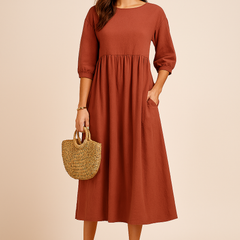 Amabel | Elegant Midi Dress with 3/4 Sleeves 8