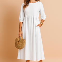 Amabel | Elegant Midi Dress with 3/4 Sleeves 9