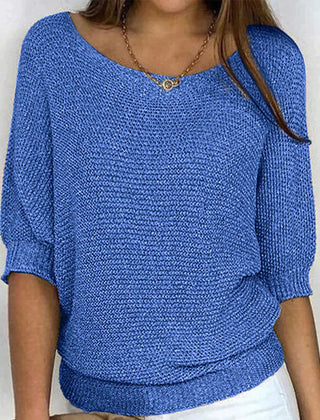 Women's Crop Top | Puffed Sleeve V-Neck Knit Relaxed Fit
