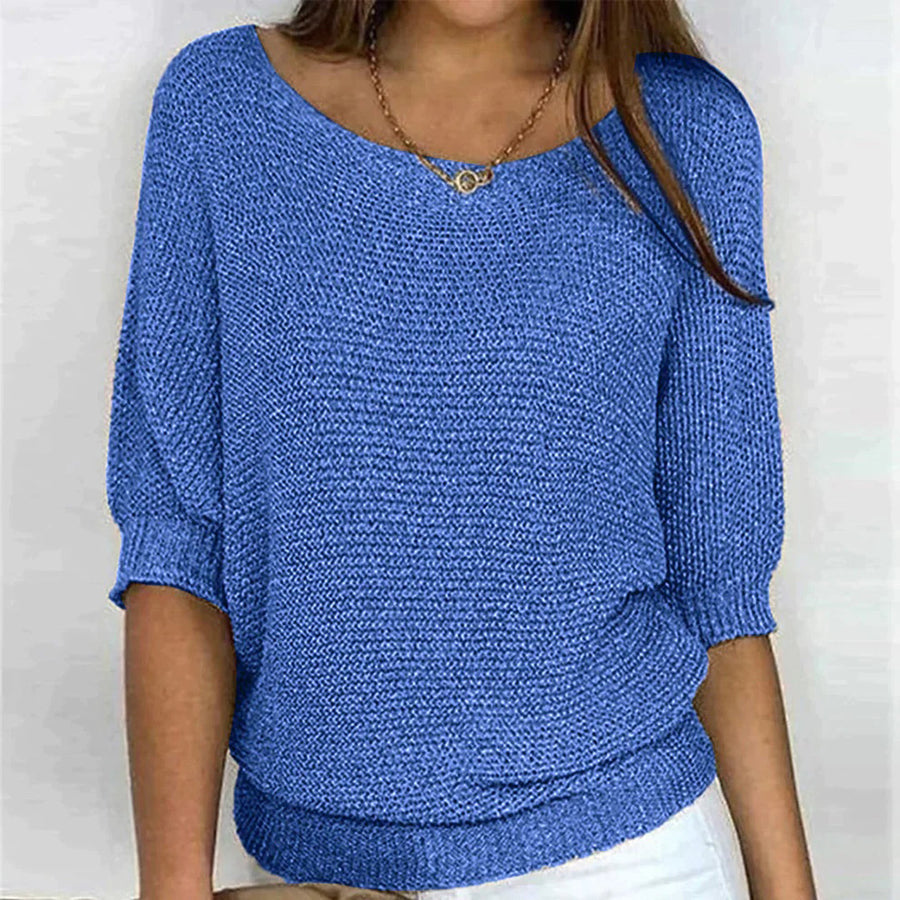 Women's Crop Top | Puffed Sleeve V-Neck Knit Relaxed Fit