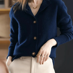 Women's Cardigan | Collar Button Front Knit Relaxed