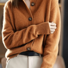 Women's Cardigan | Collar Button Front Knit Relaxed