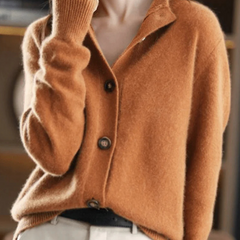 Women's Cardigan | Collar Button Front Knit Relaxed
