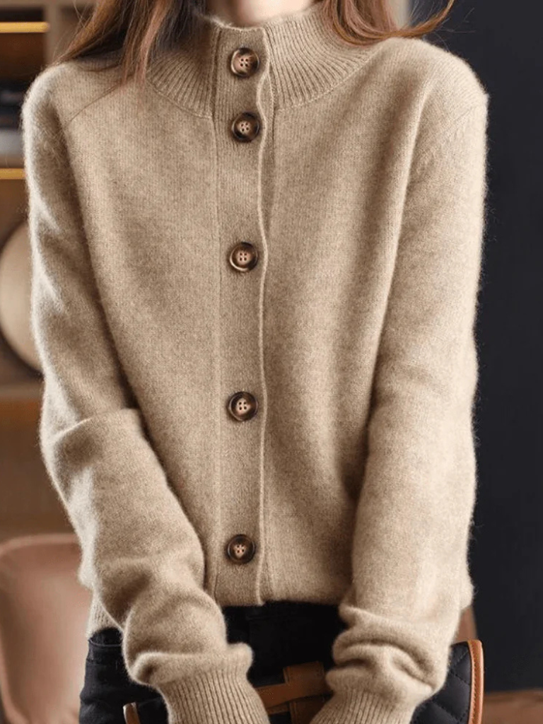 Women's Cardigan | Collar Button Front Knit Relaxed