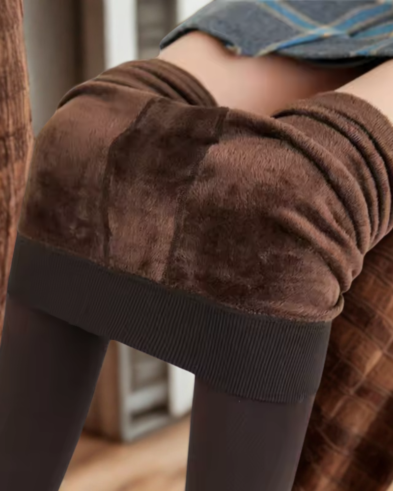 Women's Fleece Lined Leggings | High Waist Stretchy Full Length Thermal