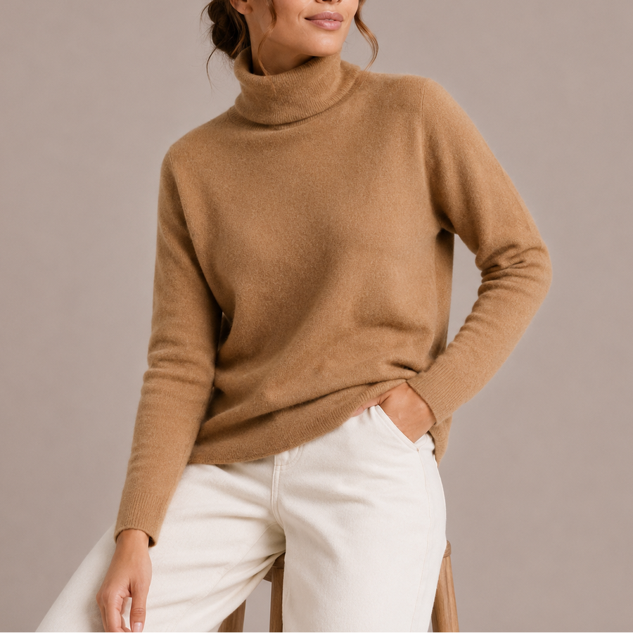 Women's Turtleneck | Long Sleeve Knit Relaxed Fit