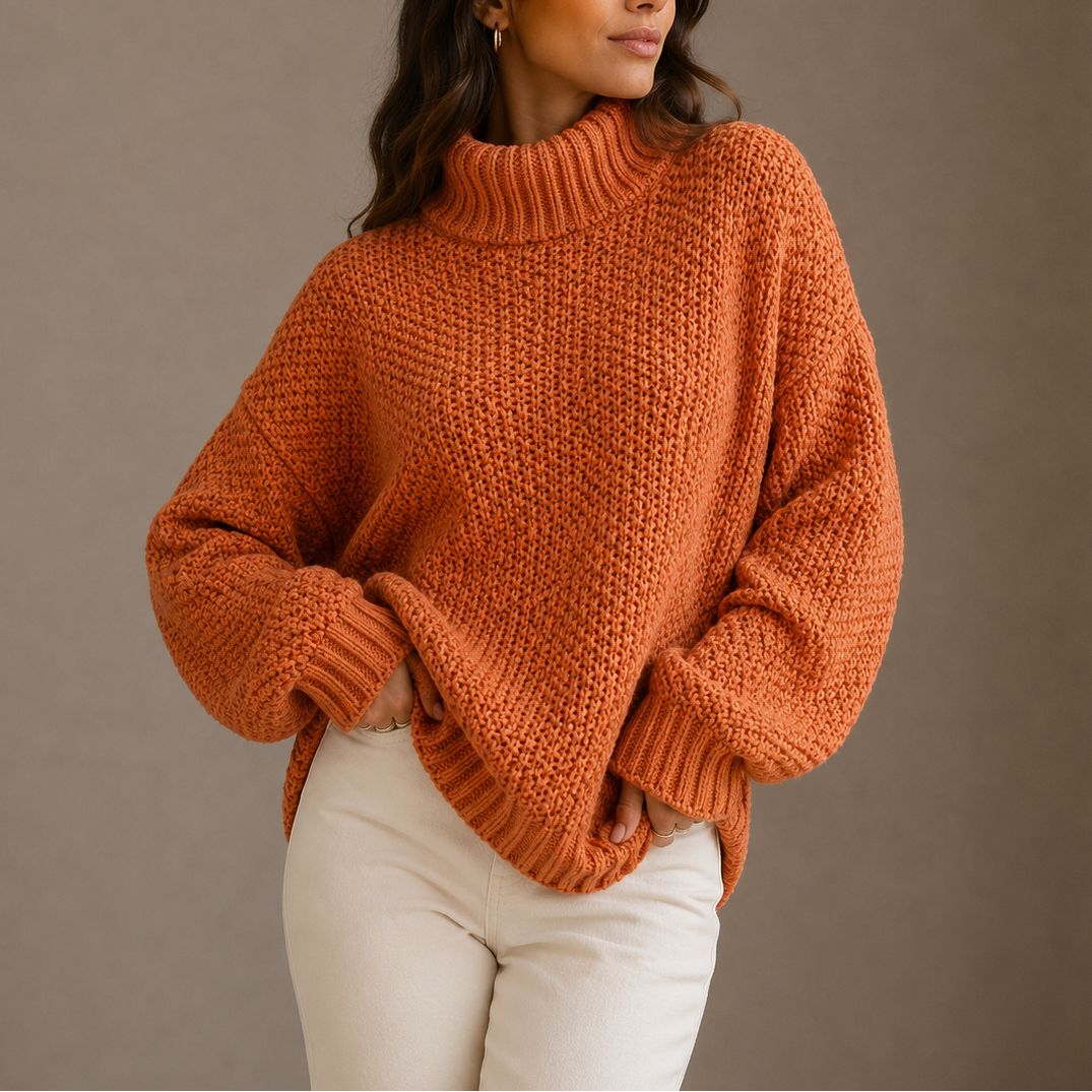 Women's Turtleneck | Oversized Chunky Knit Relaxed Fit