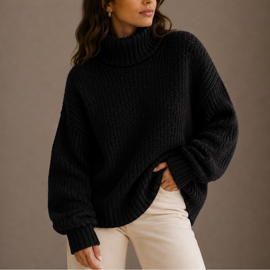 Women's Turtleneck | Oversized Chunky Knit Relaxed Fit