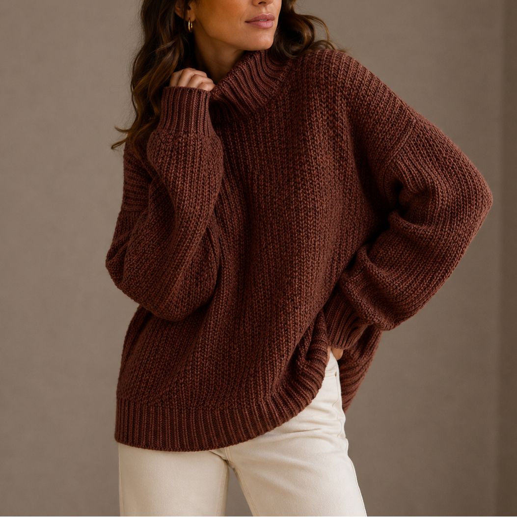 Women's Turtleneck | Oversized Chunky Knit Relaxed Fit