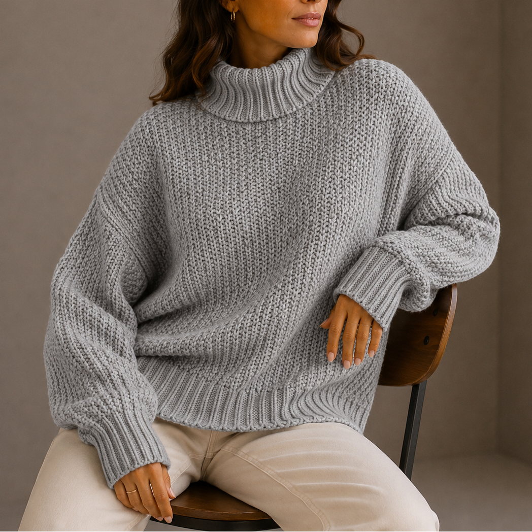 Women's Turtleneck | Oversized Chunky Knit Relaxed Fit