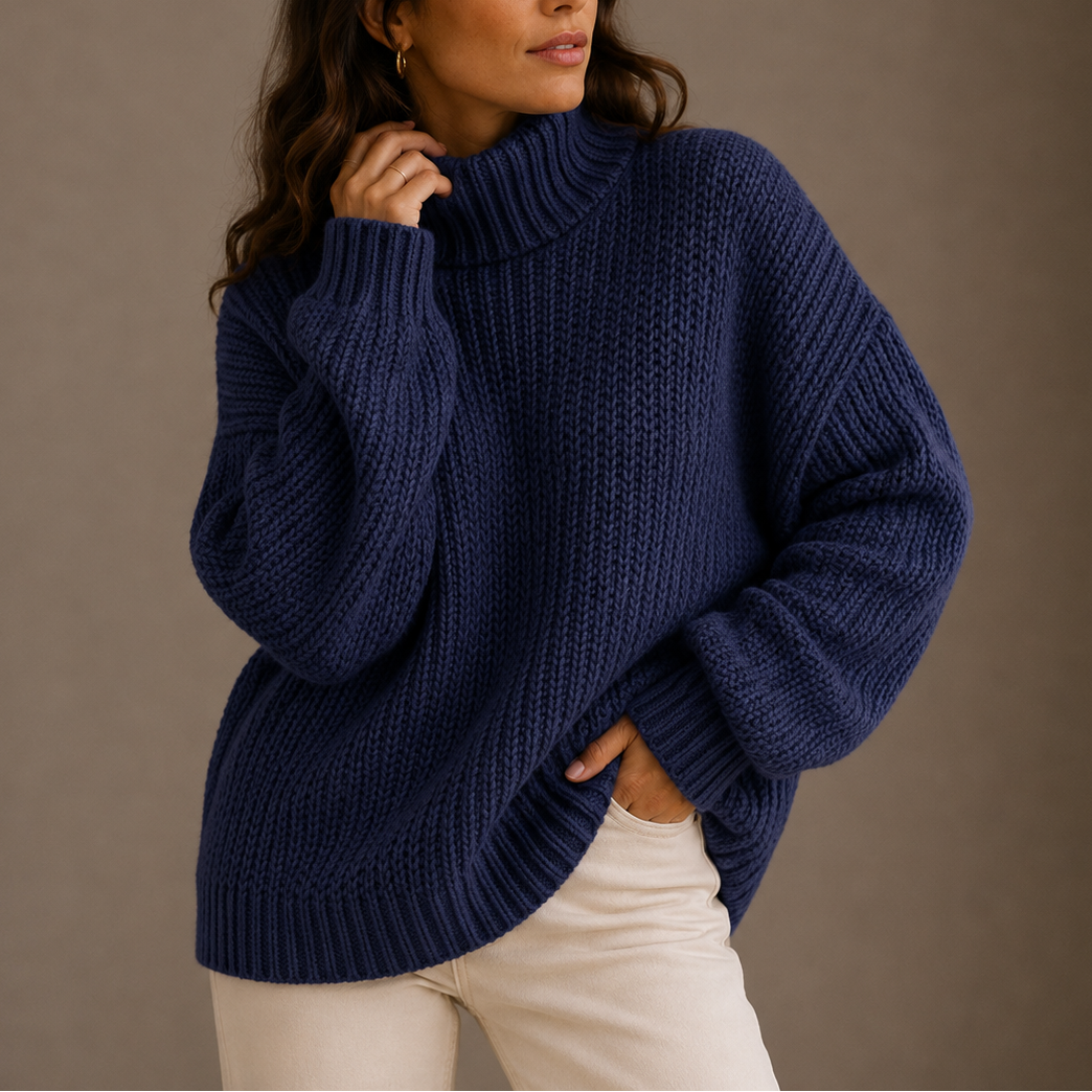 Women's Turtleneck | Oversized Chunky Knit Relaxed Fit