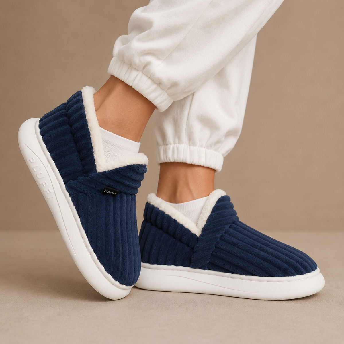Women's Cozy Slippers | Ribbed Knit Fleece Lined Slip On