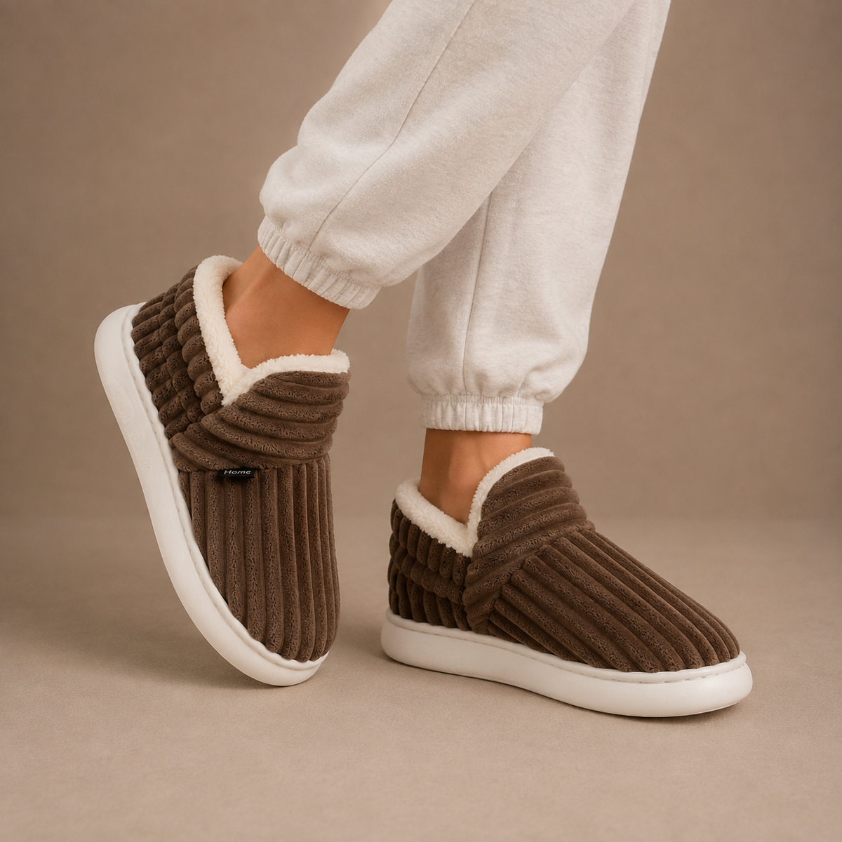 Women's Cozy Slippers | Ribbed Knit Fleece Lined Slip On