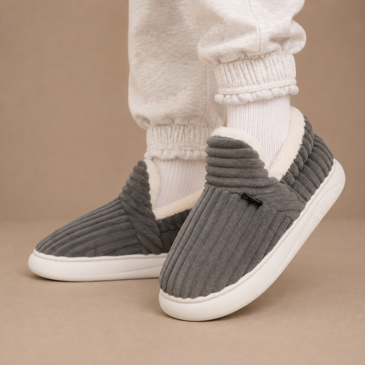 Women's Cozy Slippers | Ribbed Knit Fleece Lined Slip On