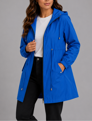 Women's Overcoat | Hooded Waterproof Zip Closure