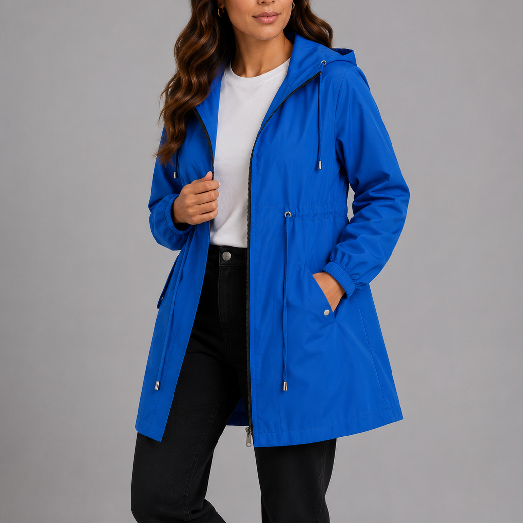 Women's Overcoat | Hooded Waterproof Zip Closure