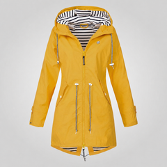 Women's Rain Jacket | Hooded Drawcord Zip Closure Waterproof
