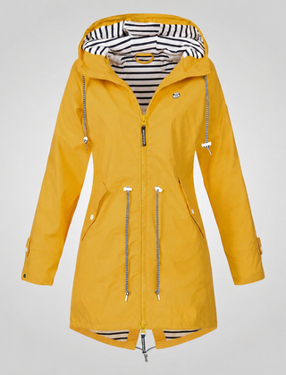 Women's Rain Jacket | Hooded Drawcord Zip Closure Waterproof