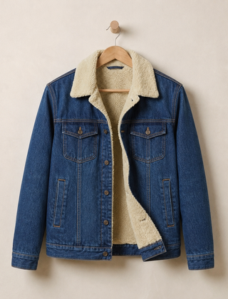 Women's Denim Jacket | Fleece Lined Button Front Chest Pockets