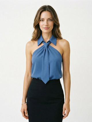 Women's Summer Top | Halter Neck Sleeveless Polyester
