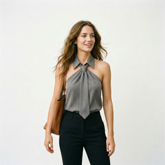 Women's Summer Top | Halter Neck Sleeveless Polyester