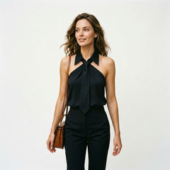 Women's Summer Top | Halter Neck Sleeveless Polyester
